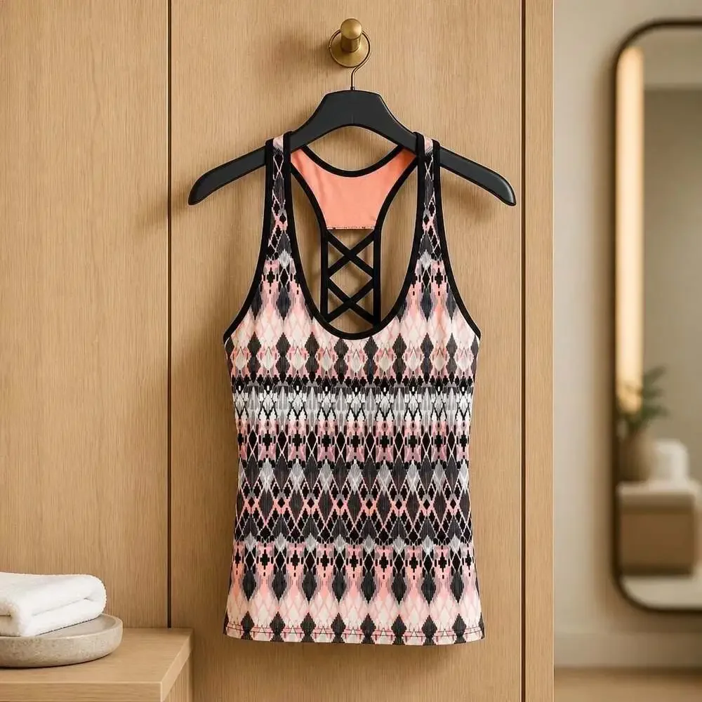 ZeroXposur Women's Geometric Print Racerback Tankini Swim Top